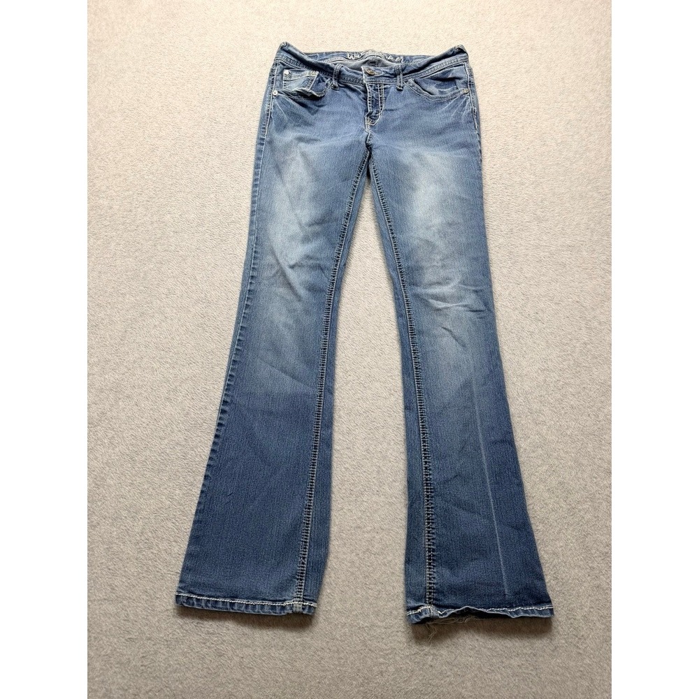 Wallflower Artist Flare Jeans Blue Medium Wash Low Rise Size 6 Regular